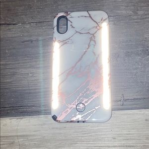 LuMee pink and white marble iPhone XS Max case